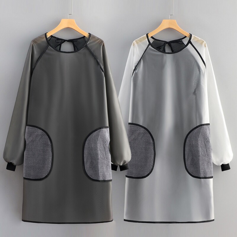 免洗长袖围裙女家用厨防水防油宠物店工作服男新款餐饮专用罩衣秋