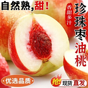正宗珍珠油桃新鲜水果当季现摘水密桃白肉红皮脆甜桃子大果整箱