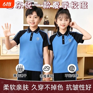 广东惠东县统一刺绣校徽小学校服短袖短裤长裤索罗娜冰丝套装