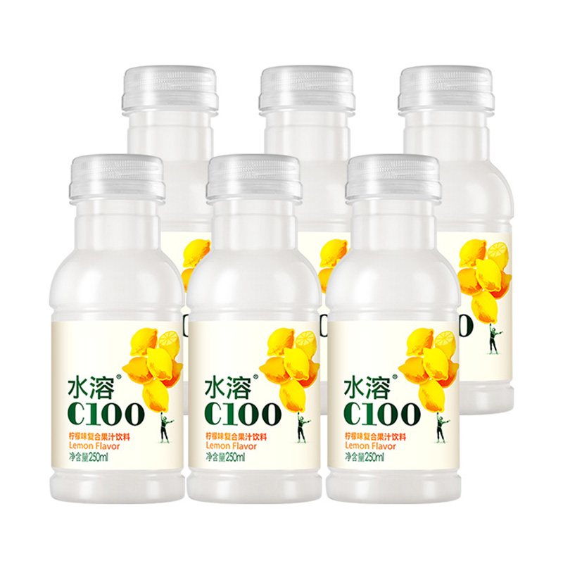 农夫山泉水溶C100柠檬味复合果汁饮料250ml×12饮品瓶装