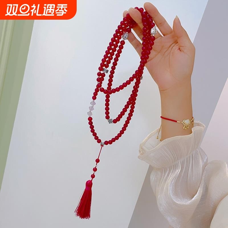 新中式民族风斜挎链项链国风古风长款旗袍毛衣链唐卡吊坠一款多戴