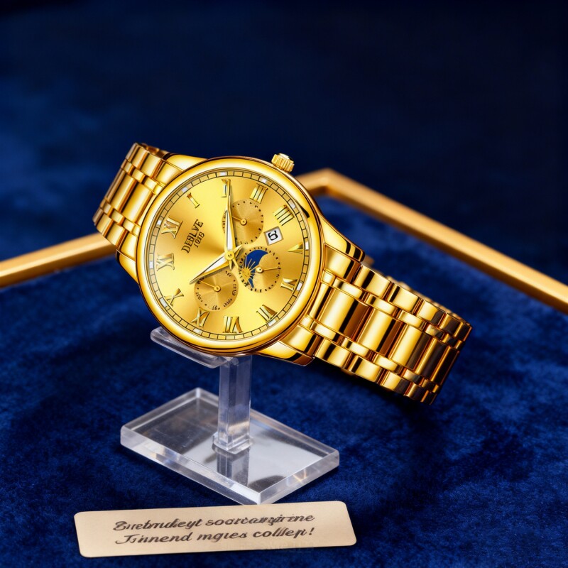 手表男款防水高级感全自动男表数字双日历防水腕表男机械风全自动