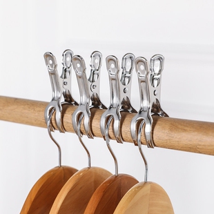 开口夹大号晾衣夹不锈钢强力夹子晒衣服夹晾被夹不锈钢夹衣架防风