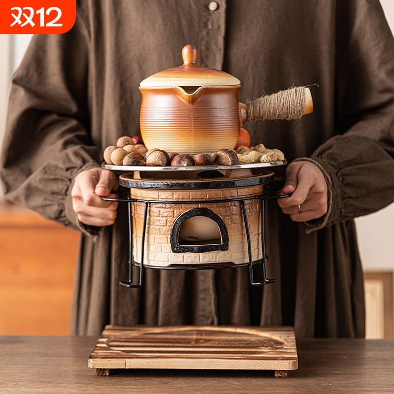 2025新款围炉煮茶碳炉罐罐壶全套家用户外奶茶罐泡茶器具炭火陶土