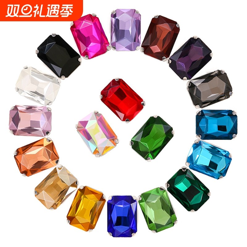 10*14MM爪钻手缝钻DIY婚纱鞋服饰辅料配件彩色玻璃钻水钻紫