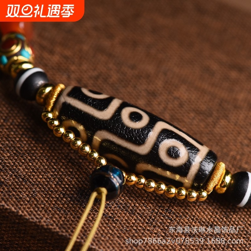 手工编织民族风藏式天珠项链唐卡吊坠绳扎基拉姆项绳藏风复古脖挂