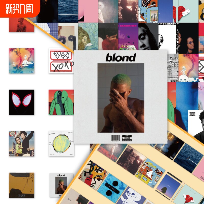 欧美歌手专辑封面贴纸欧美风高级ins风打包素材手机壳手账行李箱装