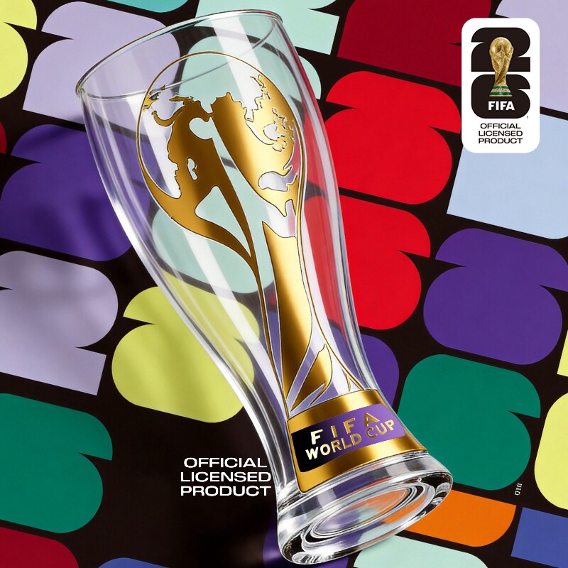 2026年美加墨世界杯大力神杯金杯啤酒杯大容量玻璃加厚精酿扎啤杯