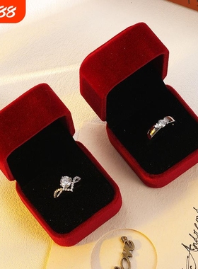 一克拉女戒结婚对戒婚礼仪式道具钻戒活口婚戒仿真假戒指钻石闺蜜