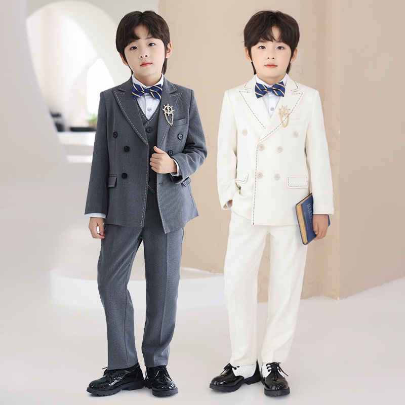 春夏儿童西装套装韩版绅士花童婚礼西服帅气男童模特走秀演出服装