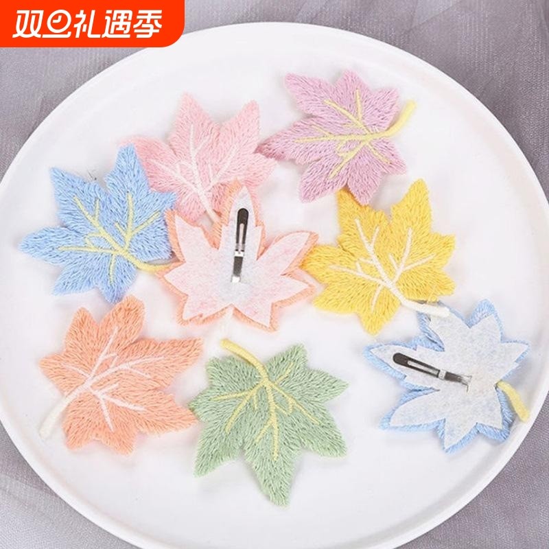 枫叶韩国刘海夹厂家直销针织小雏菊小女孩气质韩版少女发卡碎发贴