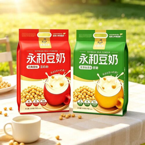 永和豆浆豆奶粉510g高蛋白健康独立小包冲饮即食早餐原味袋装大豆