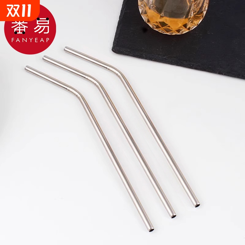 吸管/不锈钢AA1sn0-珍珠奶茶冷饮非一次性重复使用弯头粗金属饮