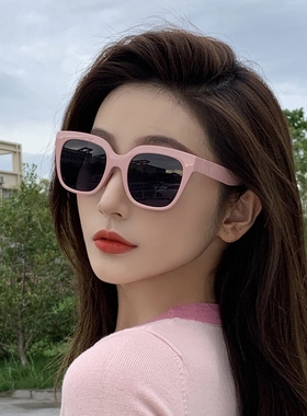 白色墨镜女粉色新款多巴胺韩版高级感夏季海边防紫外线太阳镜显瘦