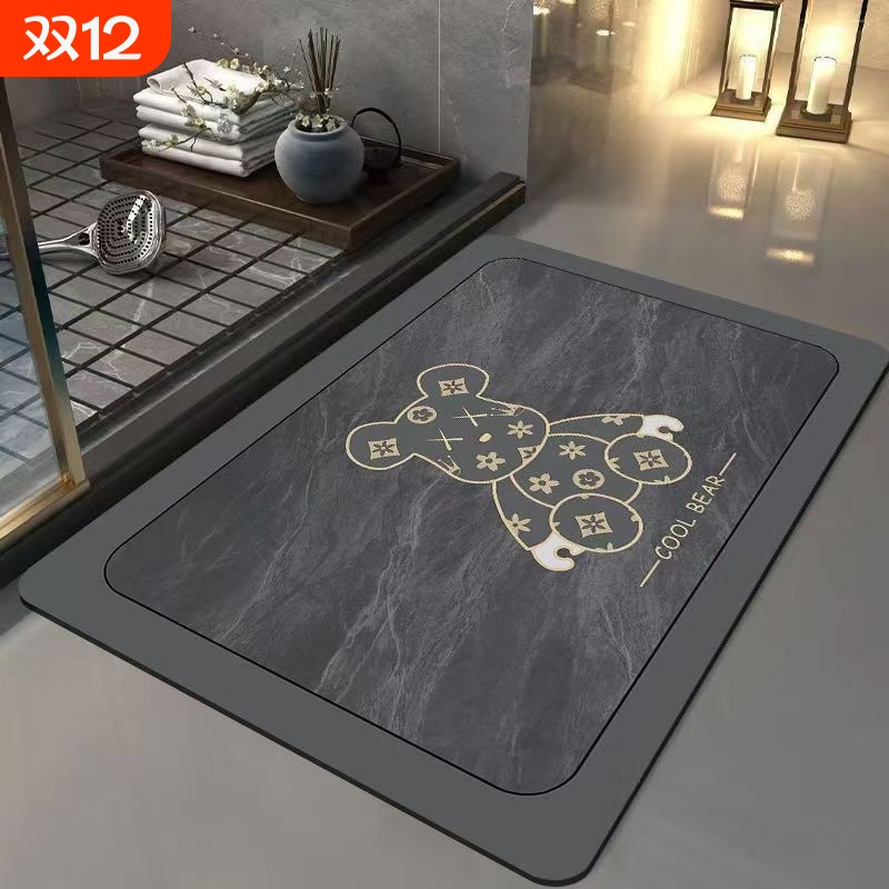 软硅藻泥卫生间地垫速干吸水厨房浴室门口防滑垫厕所洗手间脚垫