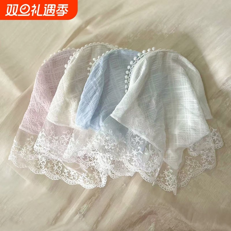 法式高级感蕾丝三角形网纱头巾发箍甜美超仙头箍百搭头饰发饰女