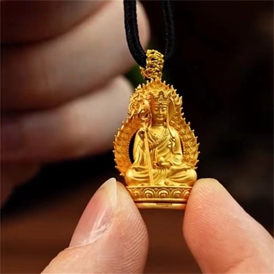 南无大愿地藏王菩萨随身小金佛吊坠寓意好物本命年项链