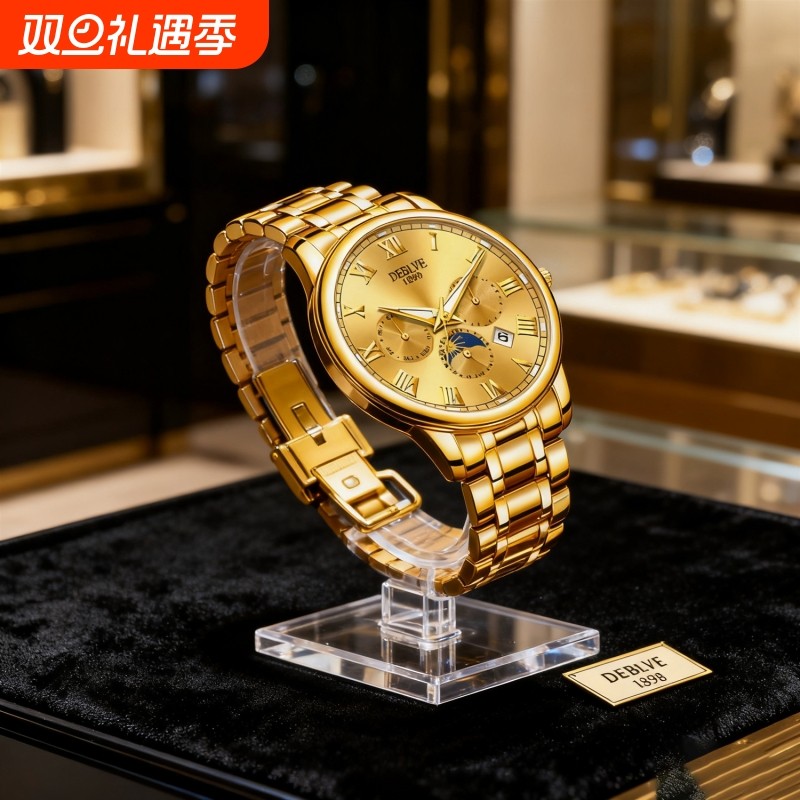 腕表高级感男士男款手表全自动非机械表正品名牌钢带商务防水石英