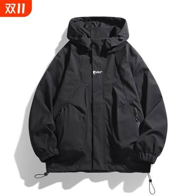 2025新款冲锋衣外套男款春秋男装工装夹克男登山服防水防风内胆