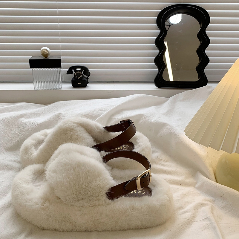 仙女风毛毛拖鞋女外穿2025秋冬季新款网红时尚居家舒适厚底高级感