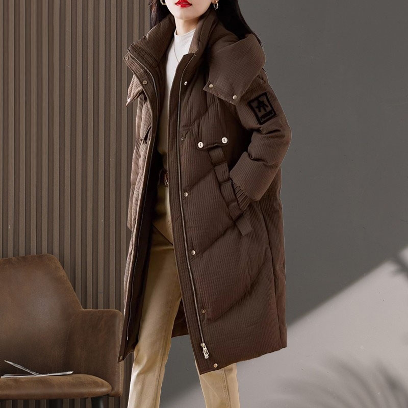 户外羽绒服女冬季2025年新款高端时尚洋气中长款加厚保暖连帽爆款