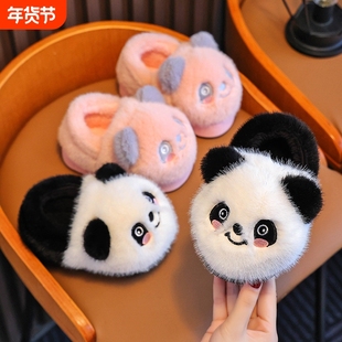 儿童棉拖鞋冬季2025新款女童室内家居鞋包跟保暖男童宝宝棉鞋防滑