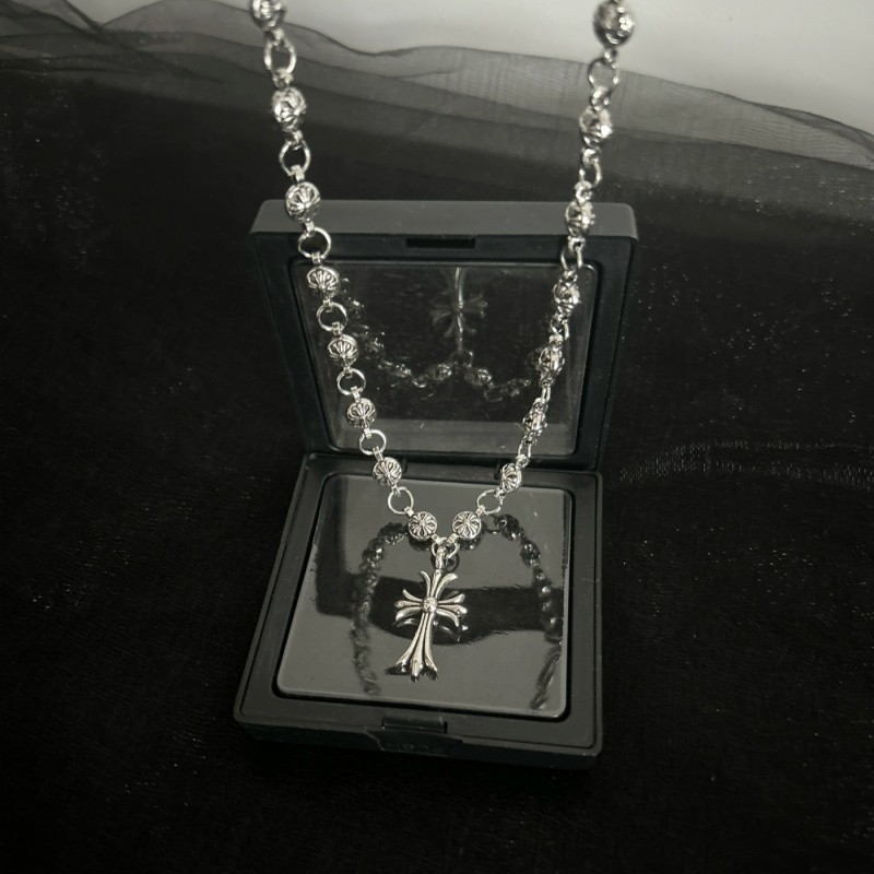 欧美复古克罗亚项链男街头嘻哈潮牌十字架吊坠项链手工链情侣