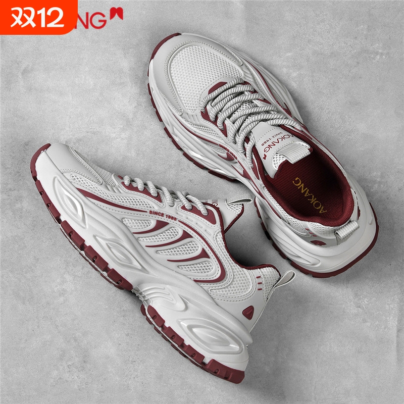 奥康男鞋2025新款透气网面爆米花软底休闲运动鞋男潮鞋老爹鞋官网