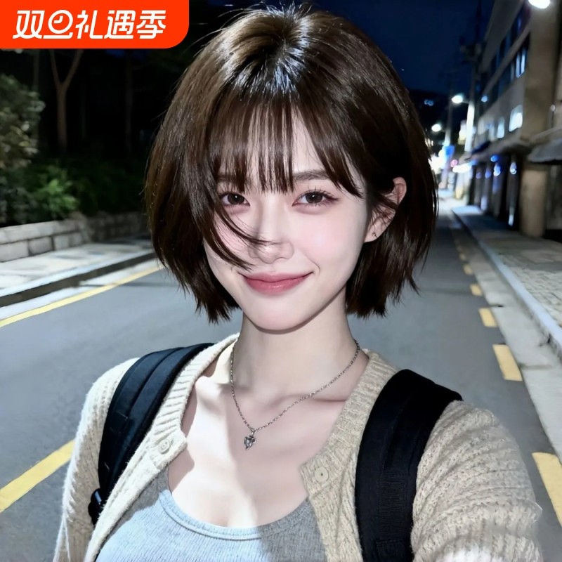 假发女韩系短直发波波头量日系漫画减龄氛围感仿真发全头套短发