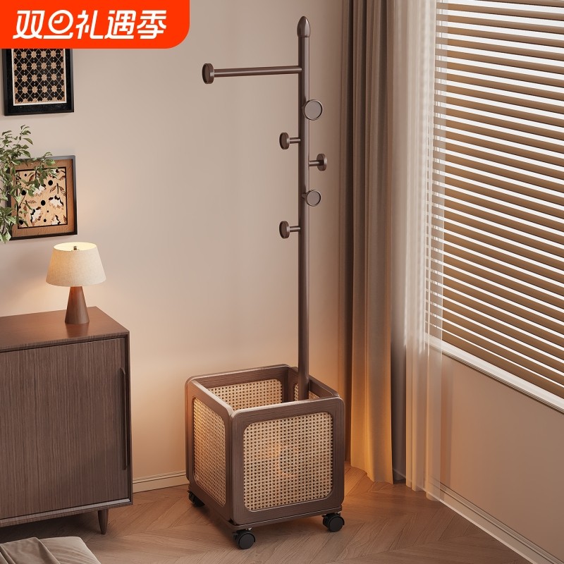 实木衣帽架落地卧室家用2025挂衣服架子衣架置物架隔夜移动客厅