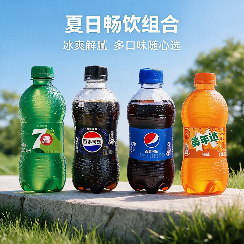 饮料百事可乐含糖/无糖300ml批发图片