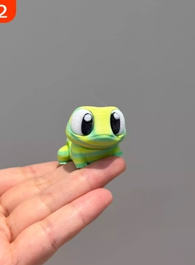 爆款打印可爱青蛙玩具萌物桌面摆件模型潮玩可爱创意仿真动物青蛙