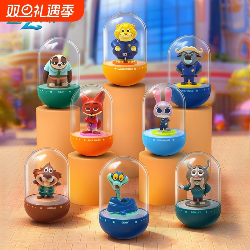 官方正品迪士尼疯狂动物城2盲盒小夜灯尼克朱迪联名周边手办摆件