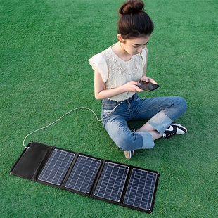 太阳能充电板光伏便携5V12v18V快充电宝手机户外折叠移动电源发电