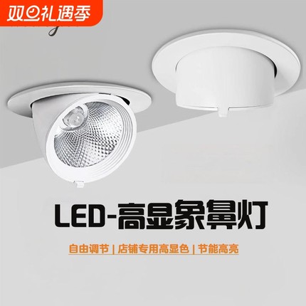 象鼻灯led洗墙射灯嵌入式天花孔灯家用可调角度射灯4500K店铺商用