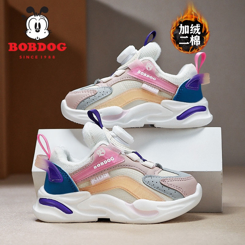 巴布豆女童棉鞋加绒保暖2025冬季