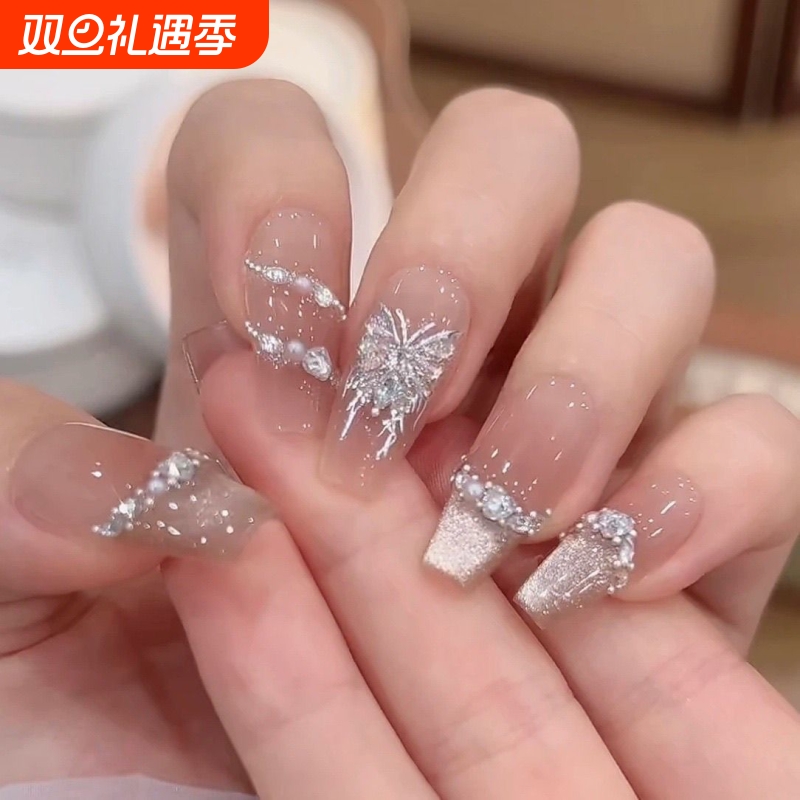 手工猫眼冰透立体蝴蝶美甲贴片