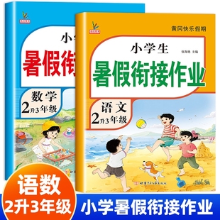 语文数学暑假衔接作业预习全套小学2年级上册暑假阅读口算练字帖专项训练一本通快乐假期生活 2024新版 二年级下册暑假作业全套人教