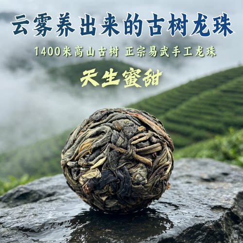 云南易武古树手工龙珠蜜香冰糖甜普洱茶生茶茶叶袋装生普品鉴正宗