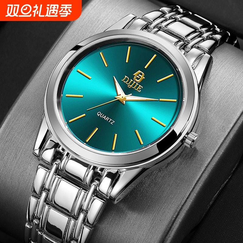 休闲石英手表钢带石英表男女时尚百搭情侣潮流商务大表盘男腕表