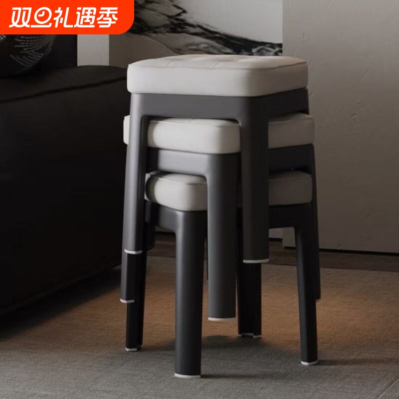 凳子小矮凳家用客厅凳子可叠放板凳儿童小椅子茶几沙发凳方凳软包