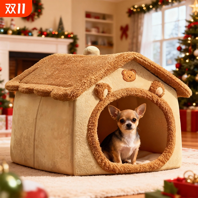 小茶喵猫窝狗窝四季可用保暖舒适