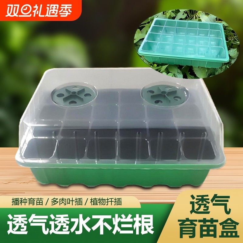 24孔育苗穴盘育苗盒营养钵多肉蔬菜播种扦插基质保温植物发芽种植