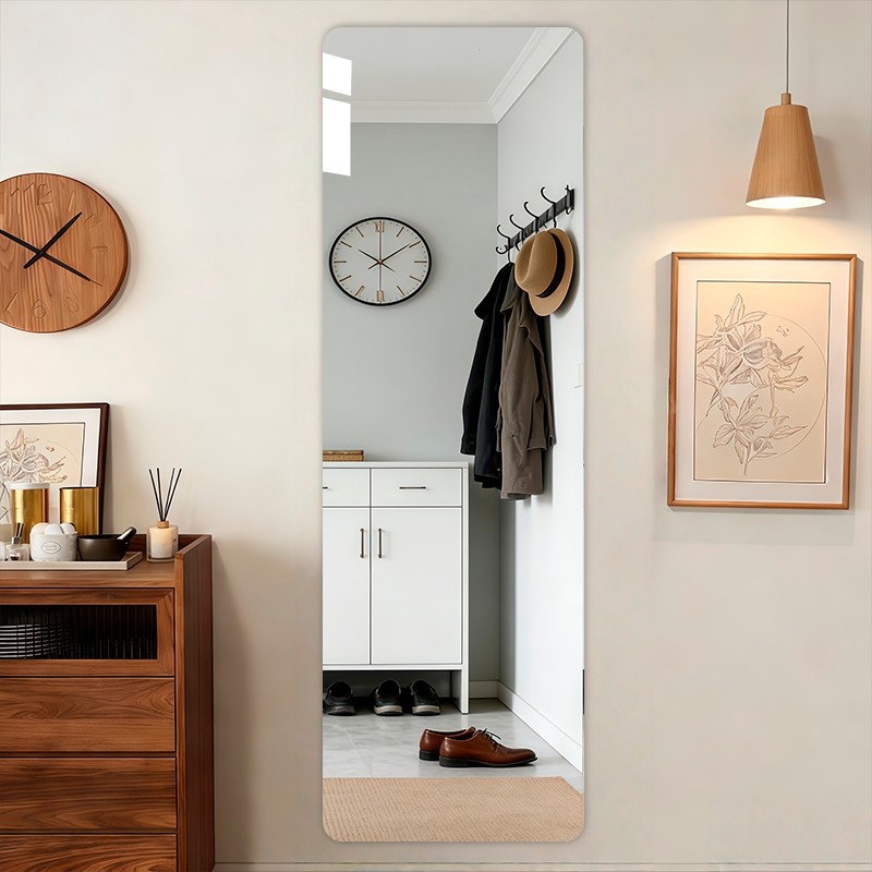 全身镜家用宿舍镜子贴墙自粘衣柜镜子内装隐形卧室穿衣镜粘贴柜门