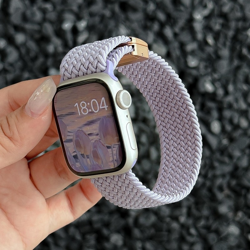 适用苹果S11手表带磁吸编织