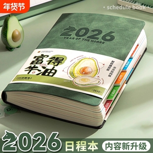 2026全年日程本计划表笔记本工作日志日记本记事本自律打卡效率手册管理手账高颜值ins风每日年度日期会议
