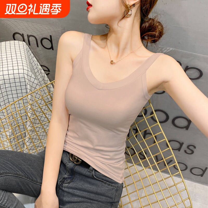 粉色莫代尔小吊带背心女内搭2025新款春夏温柔风外穿无袖打底上衣