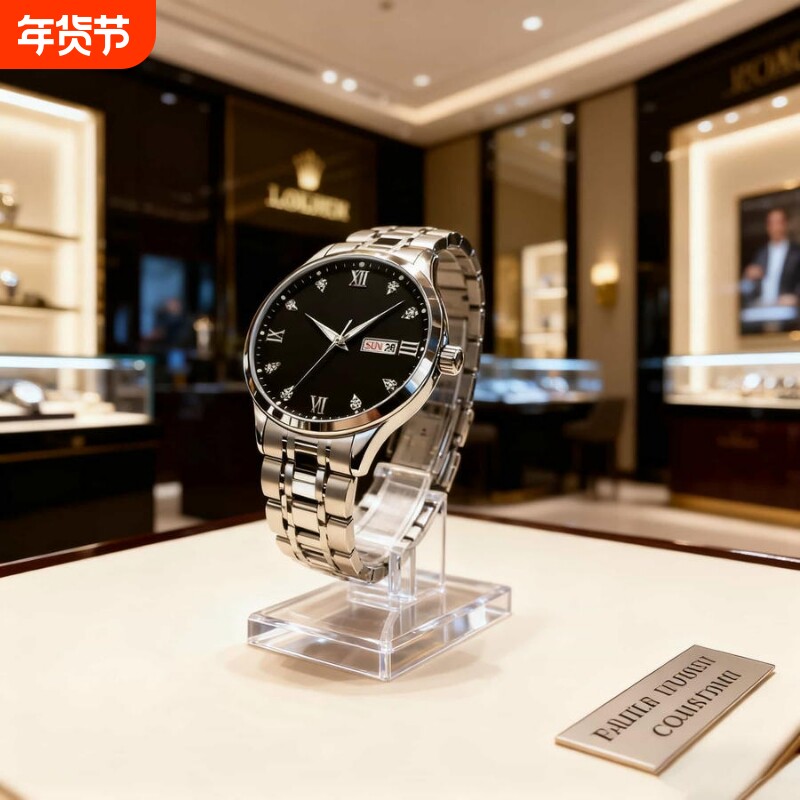 手表男款全自动男表数字双日历防水腕表男机械风全自动防水高级感