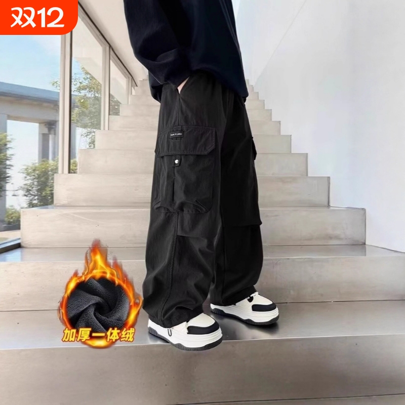 童装新款2025儿童裤子秋冬款加绒男童长裤运动中大童工装裤THH201