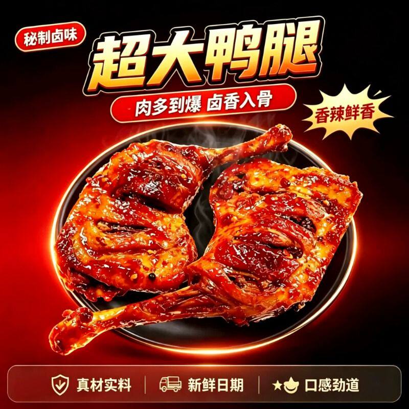 麻辣卤鸭腿买5送5小包装开袋即食卤味熟食休闲零食解馋夜宵大鸭腿